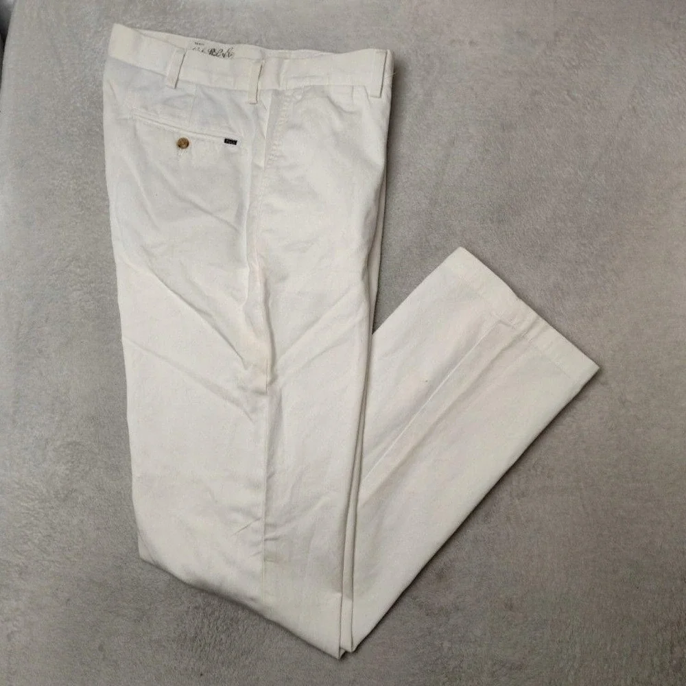 Polo Ralph Lauren Pants Mens 34x34 White Chino Classic Fit Stretch Pockets READ